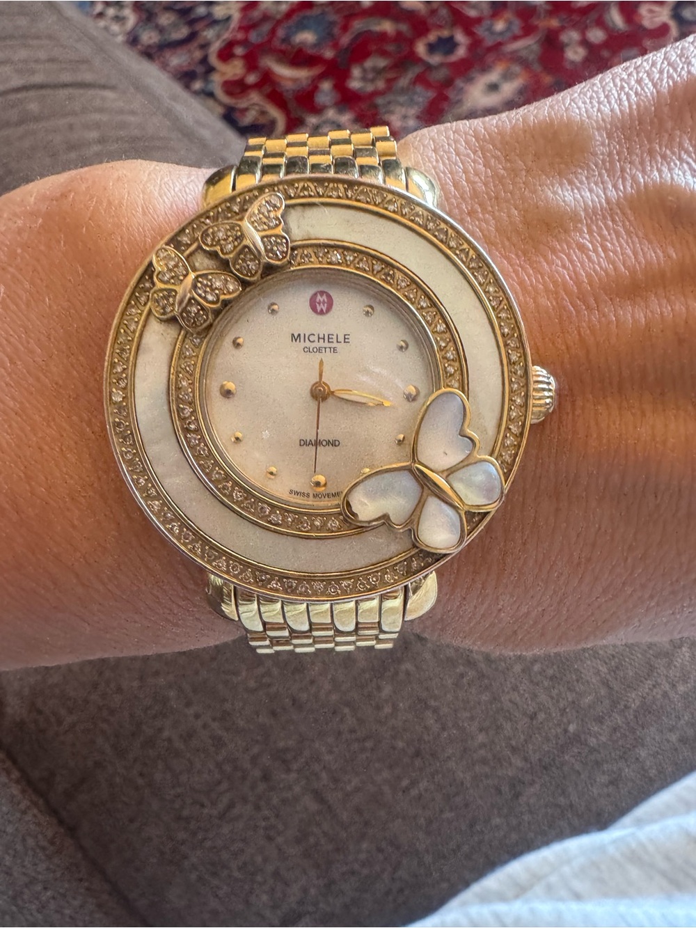Michele Cloette Butterfly Limited Edition Diamond Watch 36mm 150 Diamonds - Picture 1 of 14